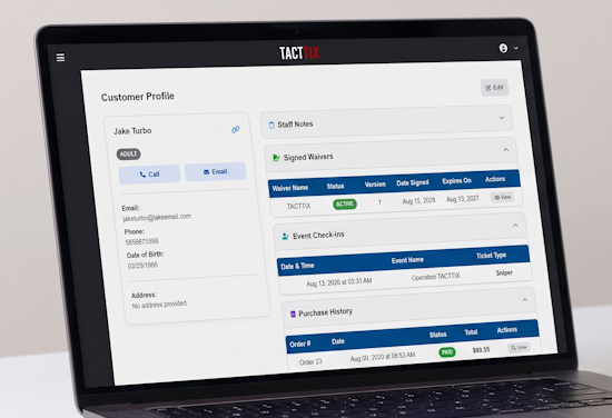 TACTTIX Customer Profile Dashboard